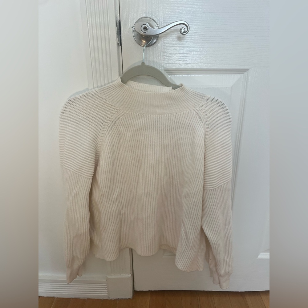 Mango Ivory Ribbed Knit Sweater